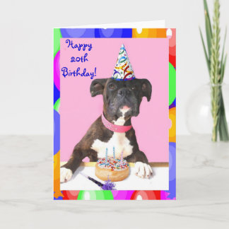 Vigésima tarjeta de felicitación feliz del perro
