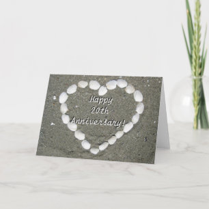 Vigésima tarjeta feliz del corazón del Seashell