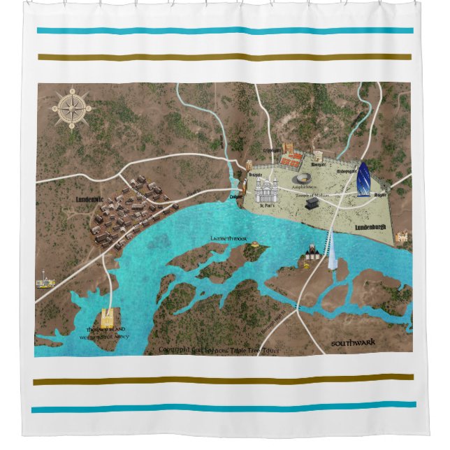 Viking & Roman London Shower Cortina (Anverso)