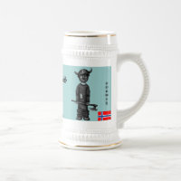 Vikingo fresco divertido para el diseño de la taza