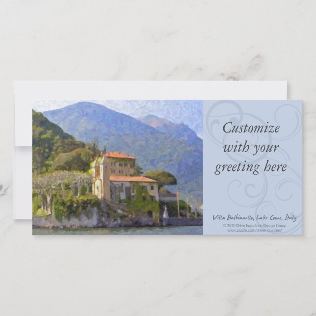 Villa Balbianello, tarjeta fotográfica del lago Co (Anverso)