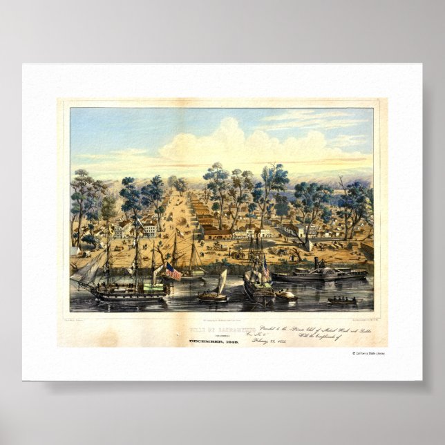 Ville de Sacramento, 1849. Póster (Frente)