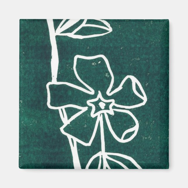 "Vinca Verde" imán floral (Frente)
