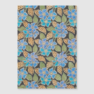 Vincapervinca azul ornamentada floral Art Nouveau