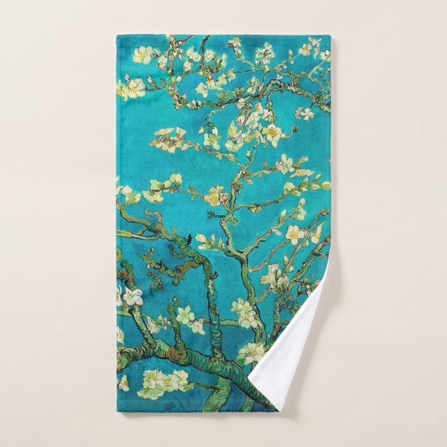 Vincent Van Gogh Blossoming Almond Tree Floral Art (Toalla de mano)