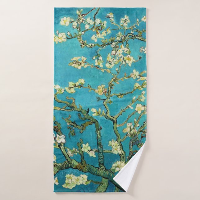 Vincent Van Gogh Blossoming Almond Tree Floral Art (Toalla de baño)