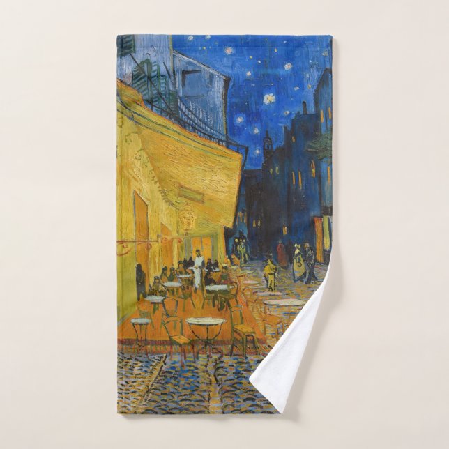 Vincent van Gogh - Cafe Terrace de noche (Toalla de mano)