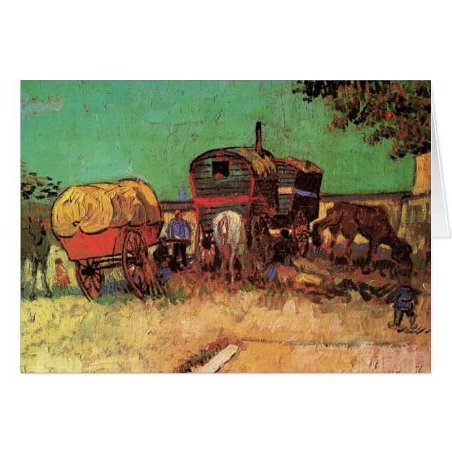 Vincent van Gogh - Campamento de Gitanos Caravanas (Anverso (Horizontal))