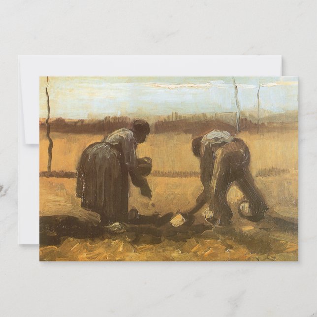Vincent van Gogh - Campesinos plantando patatas (Anverso)