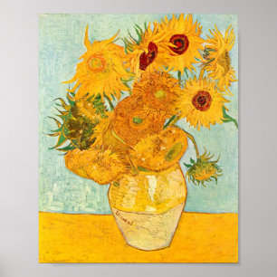 Vincent Van Gogh Doce girasoles en un arte de enve
