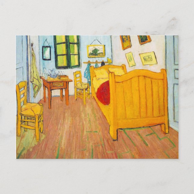 Vincent Van Gogh - Dormitorio en la postal de Arle (Anverso)