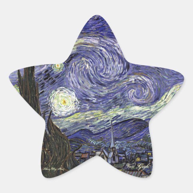 VINCENT VAN GOGH HOLIDAY PEGATINAS - NOCHE STARRRY (Anverso)