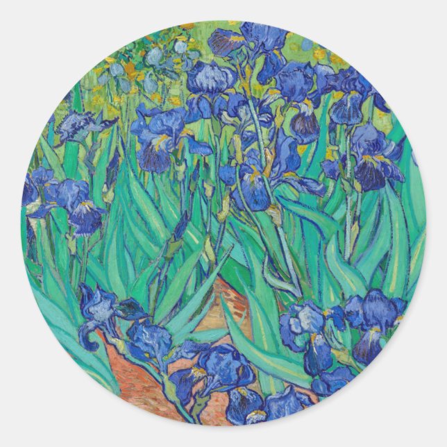 VINCENT VAN GOGH "IRISES" ROUND SELLO PARA SOBRES (Anverso)