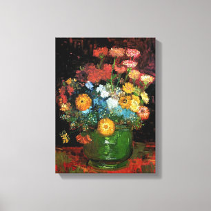 Vincent Van Gogh - Jarrón con Zinnias Arte Fino