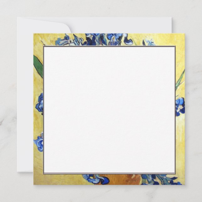 Vincent van Gogh, lirios azules sobre fondo amaril (Anverso)