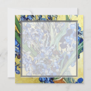 Vincent van Gogh, lirios azules sobre fondo amaril