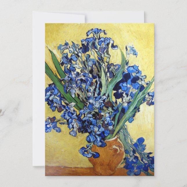 Vincent van Gogh, lirios azules sobre fondo amaril (Anverso)