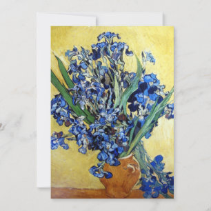 Vincent van Gogh, lirios azules sobre fondo amaril