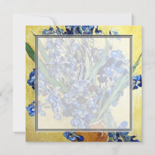 Vincent van Gogh, lirios azules sobre fondo amaril