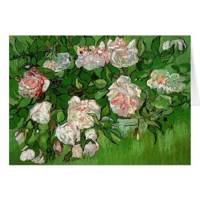 Vincent Van Gogh - Naturaleza Muerta Rosas Rosadas (Anverso (Horizontal))