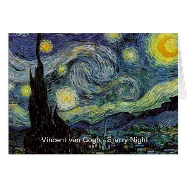 Vincent van Gogh - Noche Starry (Anverso (Horizontal))
