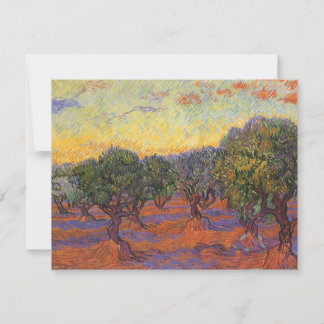 Vincent van Gogh - Olivar, cielo anaranjado