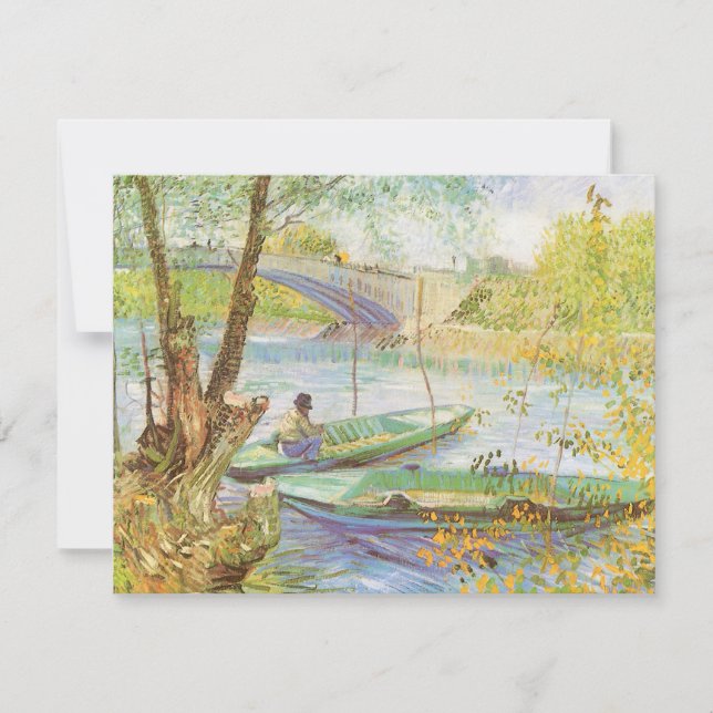Vincent van Gogh Pescando en primavera, Pont de Cl (Anverso)