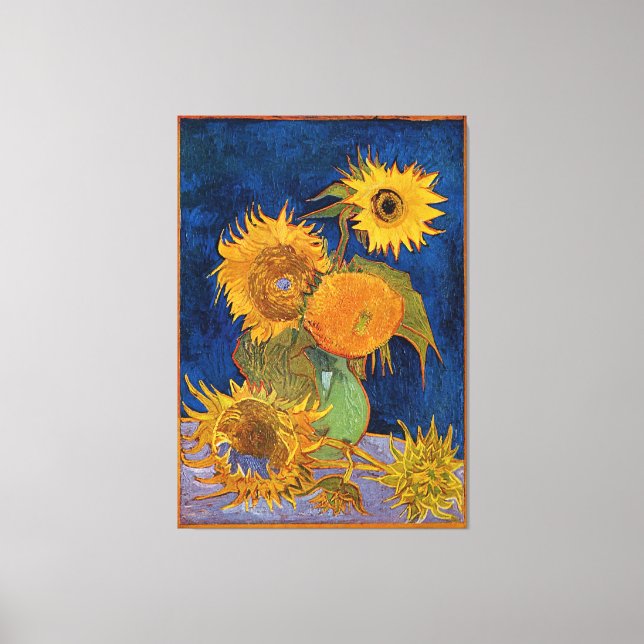 Vincent Van Gogh Six Sunflowers Lienzo Envuelto (Anverso)