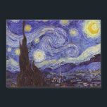 Vincent Van Gogh Starry Night Vintage Bella Artes<br><div class="desc">Vincent van Gogh Starry Night Bella Artes Painting Starry Night es un cuadro del artista holandés post-impresionista Vincent van Gogh. El cielo azul nocturno está lleno de nubes, estrellas y una luna creciente brillante. La noche estrellada es la única noche de la serie de vistas desde la ventana de su...</div>