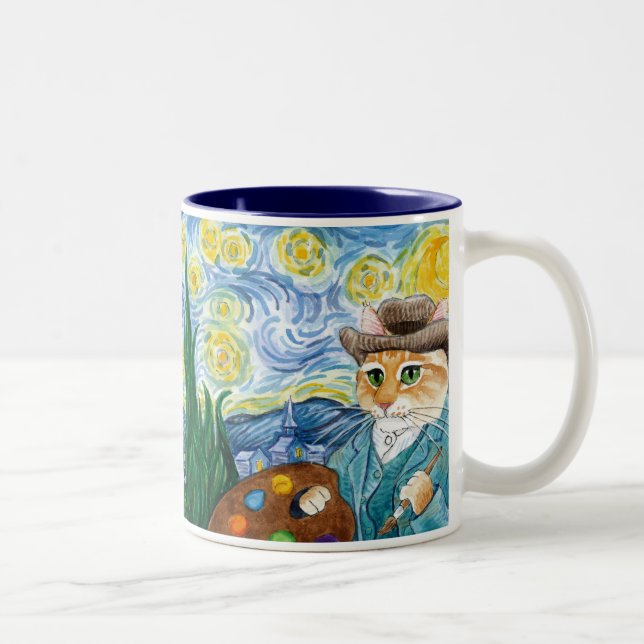 Vincent van Gogh, taza de la parodia de la noche (Derecha)