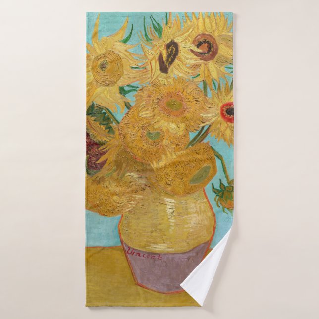 Vincent Van Gogh - Vase con doce girasoles (Toalla de baño)