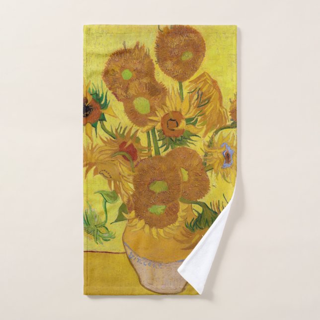 Vincent van Gogh - Vase con quince girasoles (Toalla de mano)