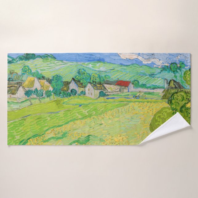 Vincent van Gogh - Vista de los vagones cerca de A (Toalla de baño)