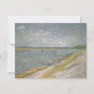 Vincent van Gogh - Vista de un río con botes de re
