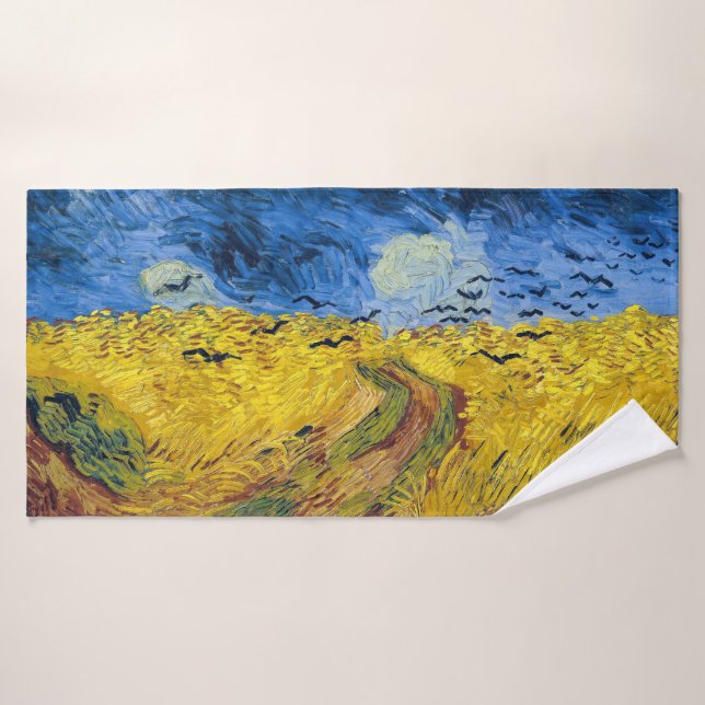 Vincent van Gogh - Wheatfield con cuervos (Toalla de baño)