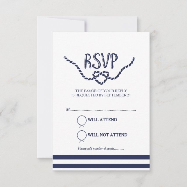 Vinculación de la caligrafía de Knot RSVP (Anverso)