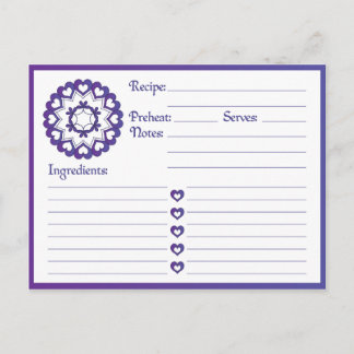 Vinculado por la tarjeta de recetas Love Blue