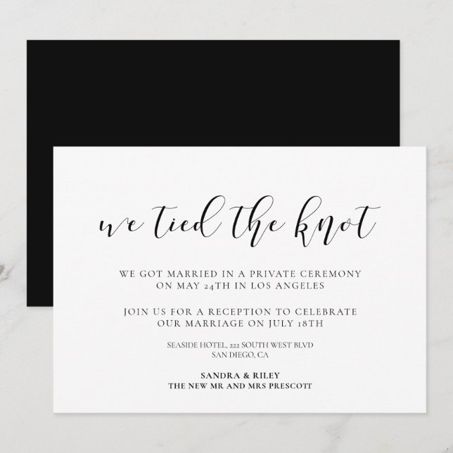 Vinculamos el nudo invitación de diseño elegante (Anverso / Reverso)