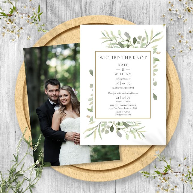 Vinculamos La Invitación Del Boda De Elopement Kno (We Tied The Knot Elopement Wedding Announcement)