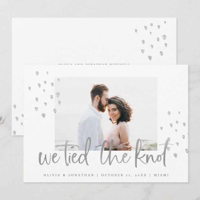 Vinculamos la Invitación del Boda de texto Knot Si (Anverso / Reverso)