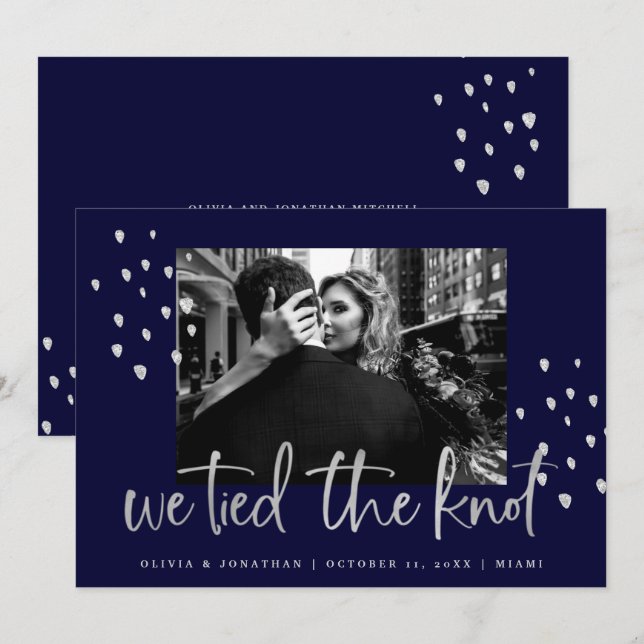Vinculamos la Invitación del Boda de texto Knot Si (Anverso / Reverso)