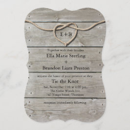 Vinculando la invitación a la boda del nudo