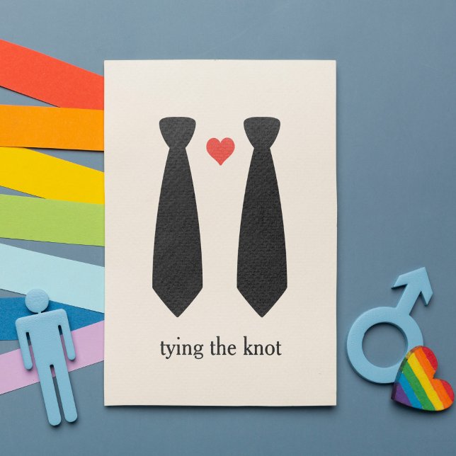 Vinculando La Invitación A La Boda Gay Knot (Presenting this beautiful Tying the Knot Gay Wedding Invitation for your special day.)