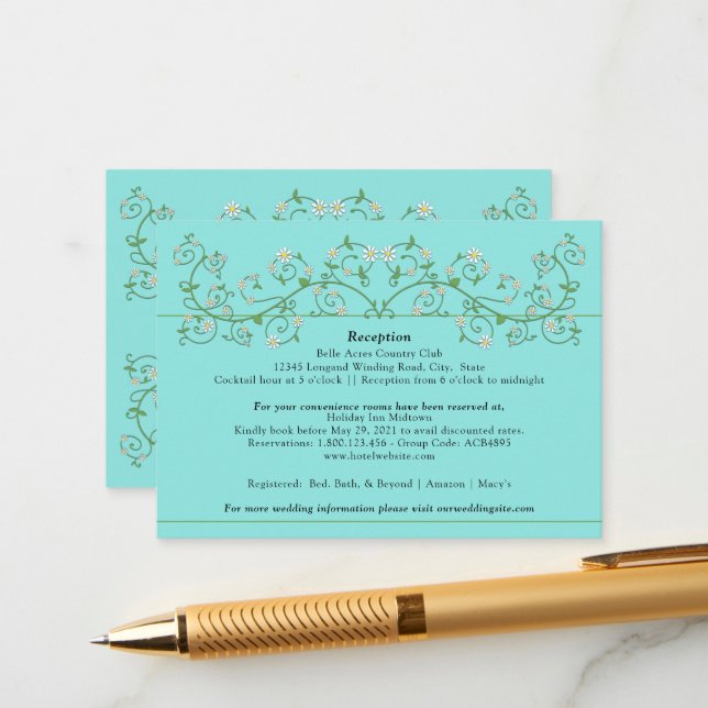 Vine Heart Trellis sobre la tarjeta azul de gabine (Anverso/Reverso In Situ)