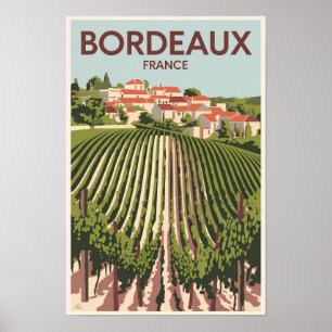 Viñedo de Bordeaux Francia Viajes Arte Vintage
