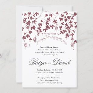 Viñedo de la invitación a la boda hebrea judía