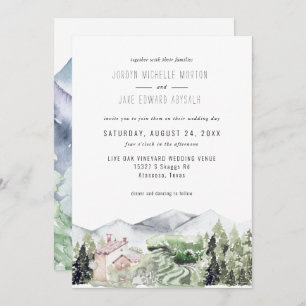 Viñedo de montaña rusa   Invitación a la boda