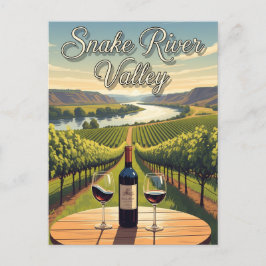 Viñedo en la postal del valle del río Idaho