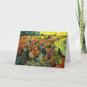 Viñedos rojos Van Gogh en la tarjeta de felicitaci