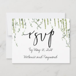Vines de Verdor Boda RSVP 2 Tarjeta trasera de cor